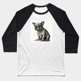 French Bulldog in Underground 70's Style Baseball T-Shirt